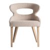 Silla Trebas de estilo contemporáneo fabricado en madera de fresno en color marrón claro combinado con poliéster en color beige.