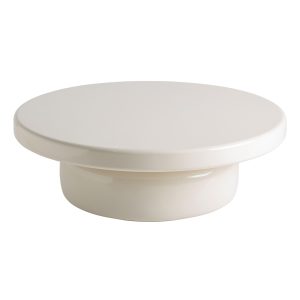 Mesa de centro Gory de estilo contemporáneo fabricado en madera dm en color crema combinado con fibra de vidrio.